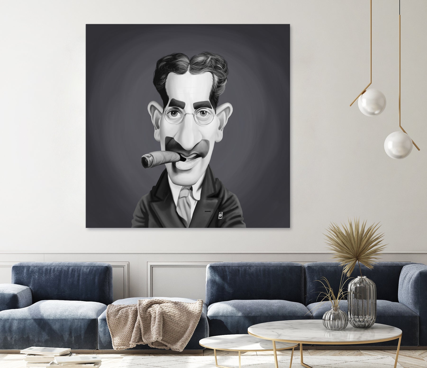 Groucho Marx by Rob Snow on GIANT ART - gray digital painting