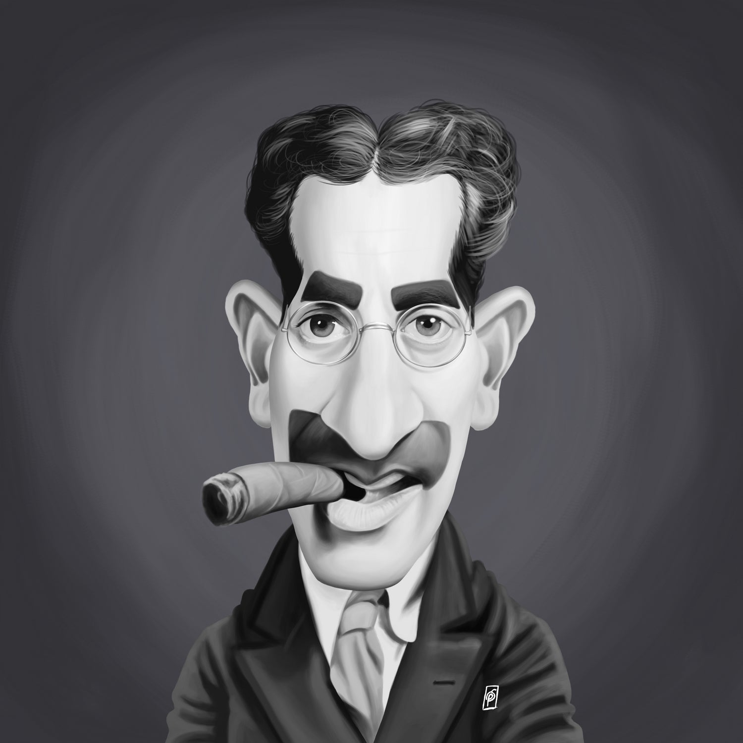 Groucho Marx by Rob Snow on GIANT ART - gray digital painting