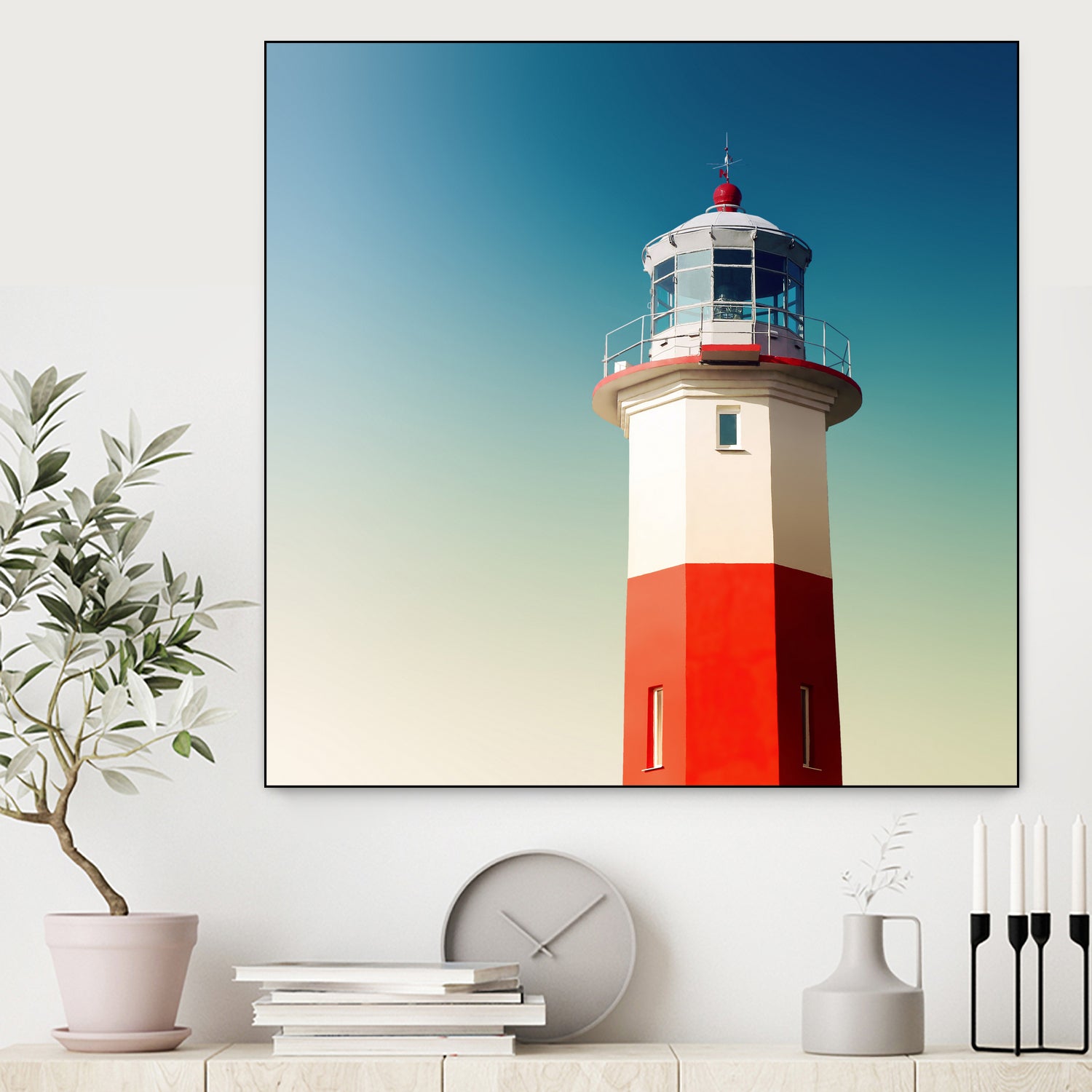 Lighthouse by Dmitry Belousov on GIANT ART - red photo illustration