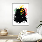 Bob Marley splatter art by sarta . on GIANT ART - white vector illustration