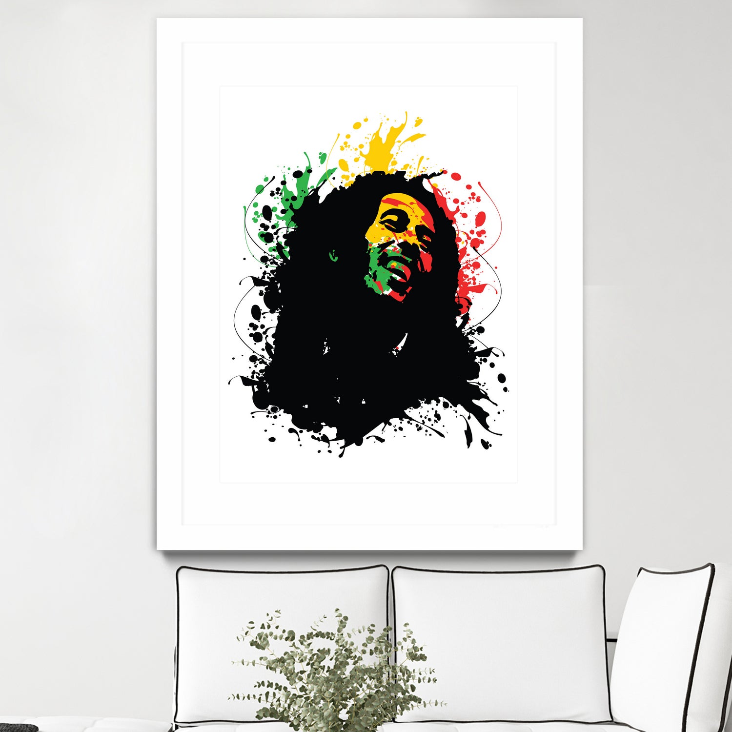 Bob Marley splatter art by sarta . on GIANT ART - white vector illustration