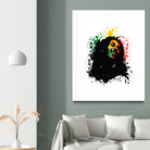 Bob Marley splatter art by sarta . on GIANT ART - white vector illustration