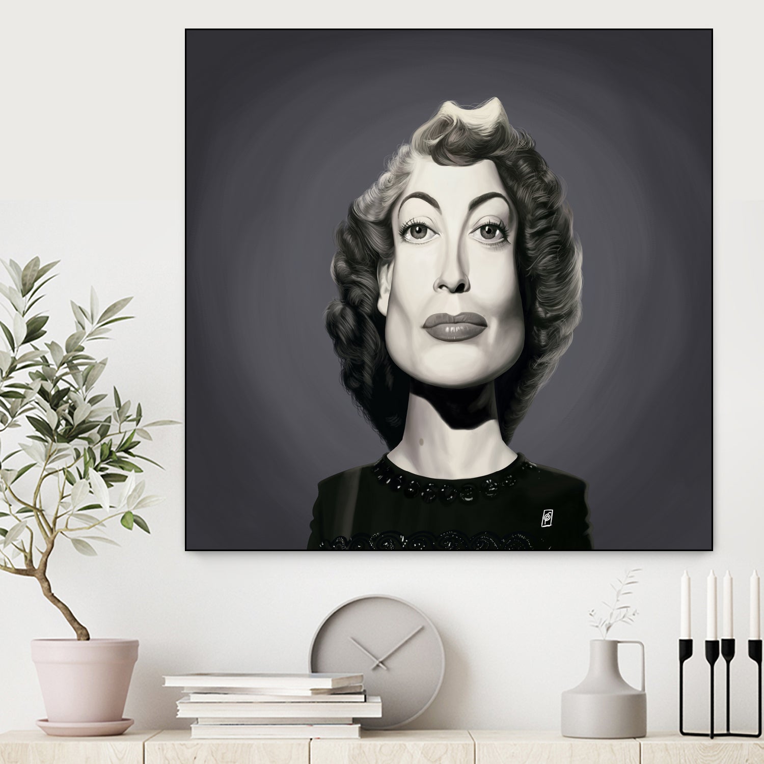 Joan Crawford by Rob Snow on GIANT ART - gray digital painting