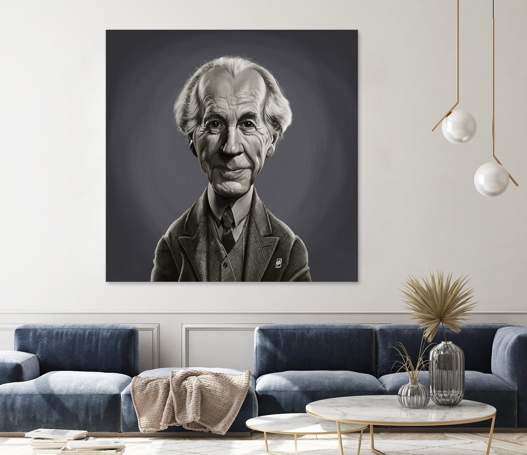 Frank Lloyd Wright by Rob Snow on GIANT ART - gray digital painting