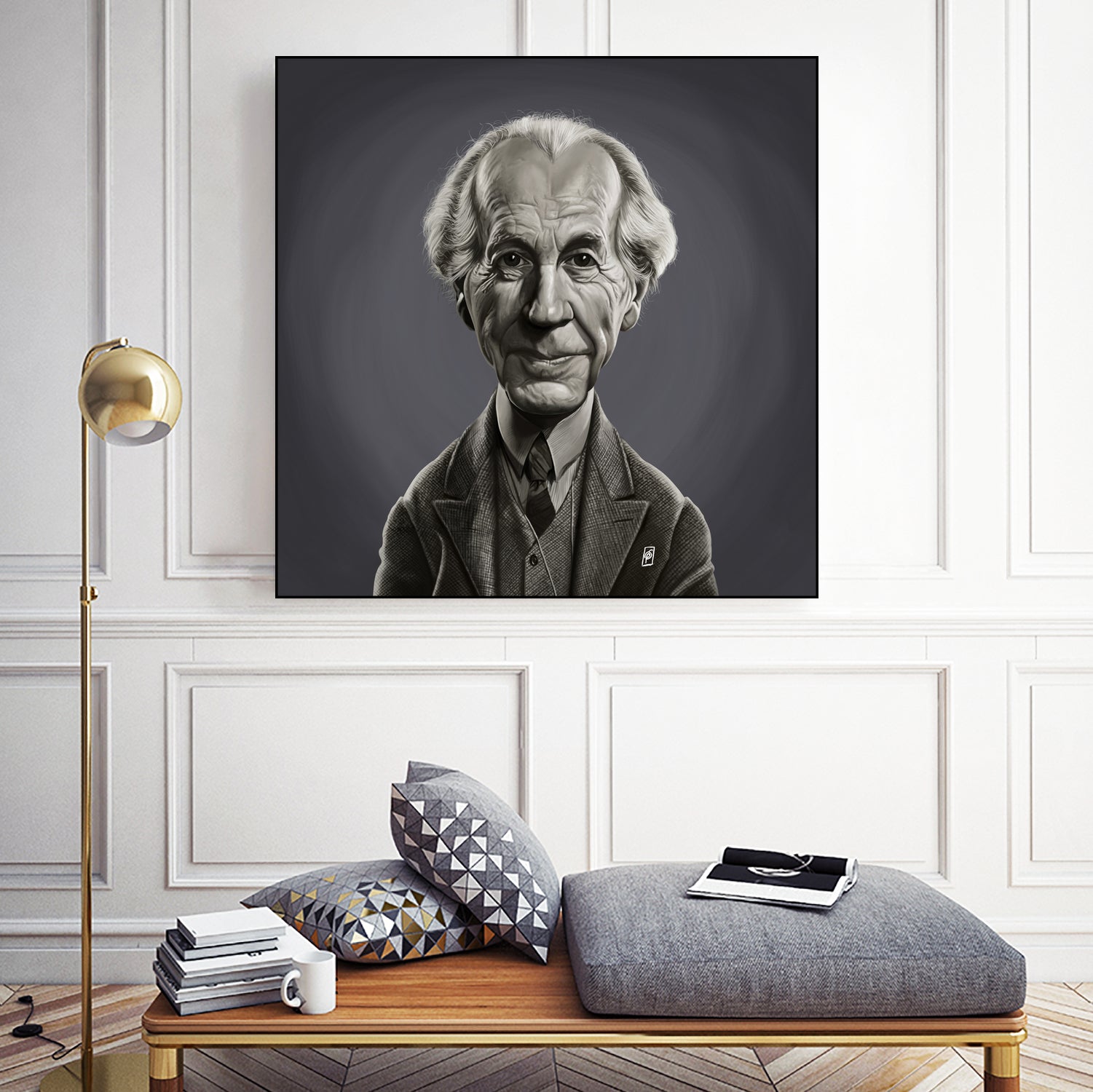 Frank Lloyd Wright by Rob Snow on GIANT ART - gray digital painting