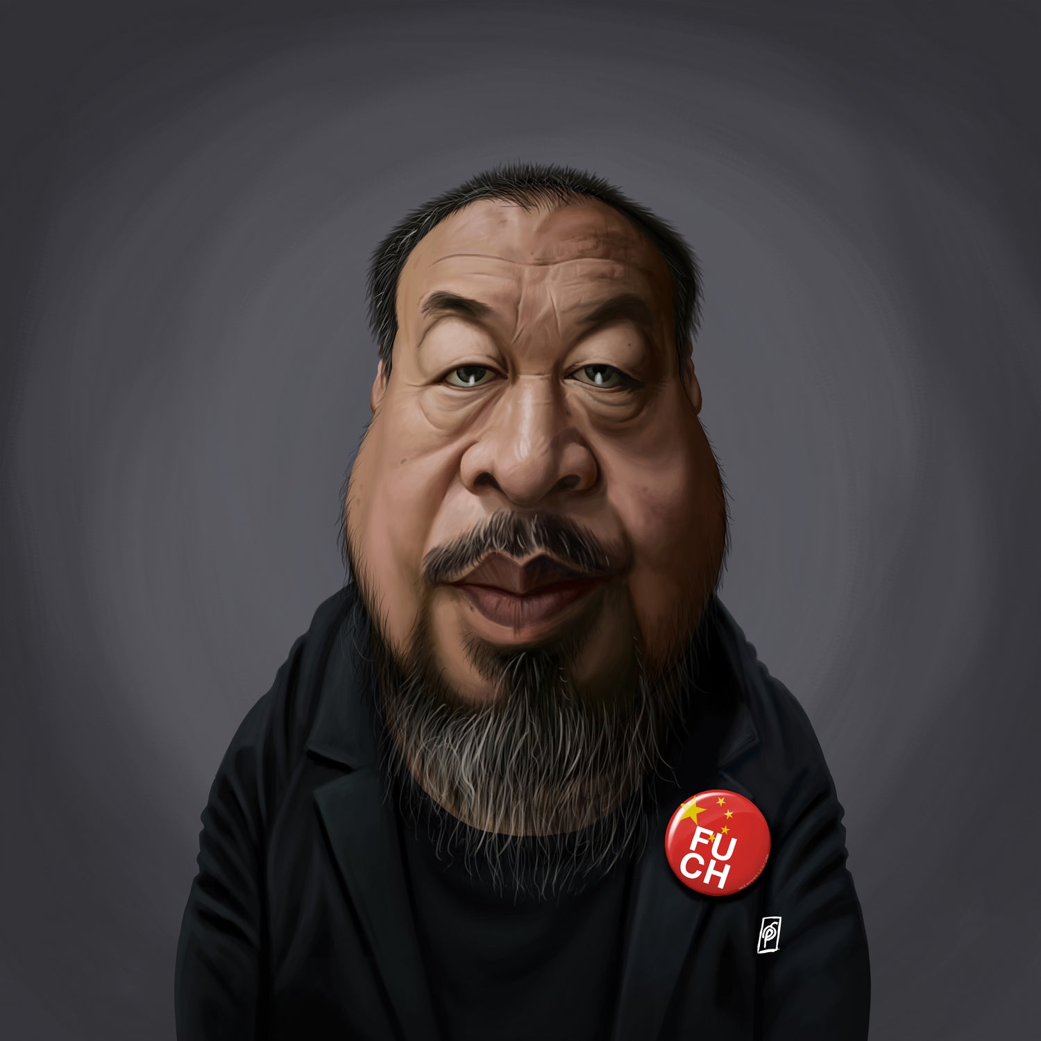 Ai WeiWei by Rob Snow on GIANT ART - black digital painting