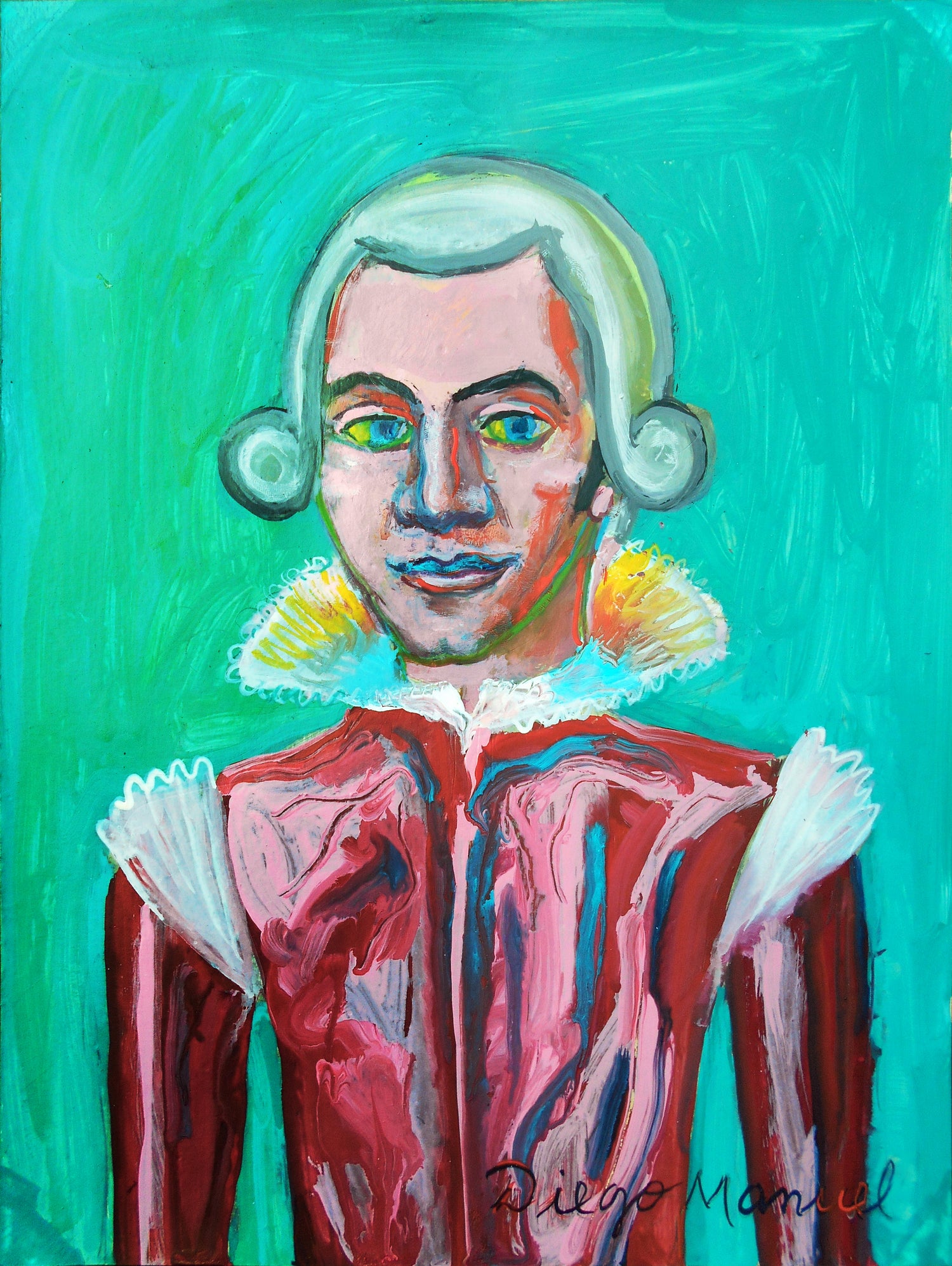 mozart by Diego Manuel Rodriguez on GIANT ART - green mixed media