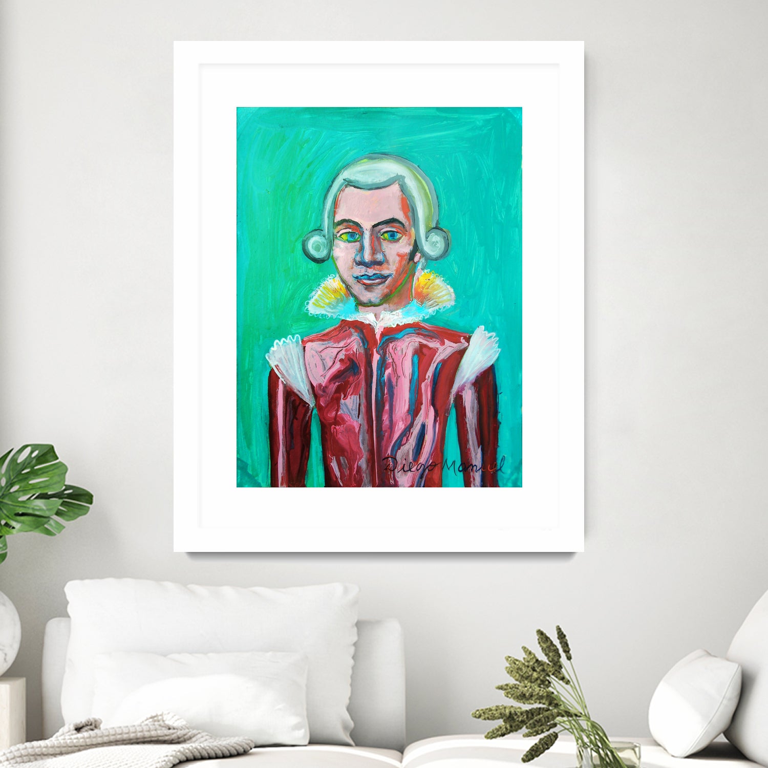 mozart by Diego Manuel Rodriguez on GIANT ART - green mixed media