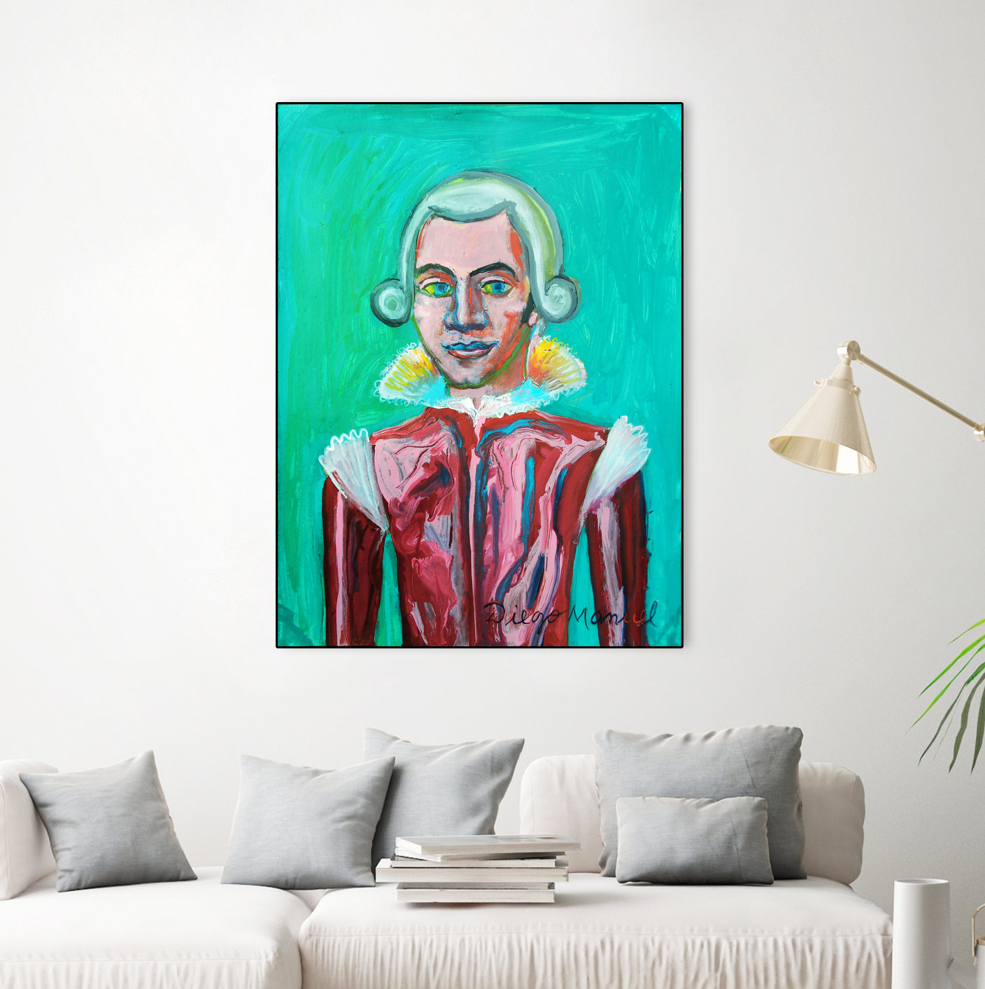 mozart by Diego Manuel Rodriguez on GIANT ART - green mixed media