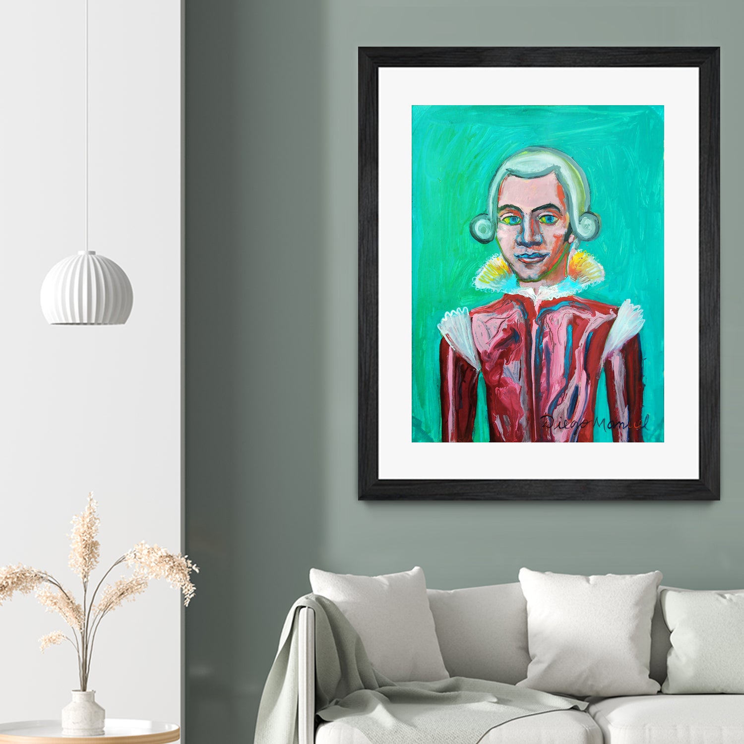 mozart by Diego Manuel Rodriguez on GIANT ART - green mixed media