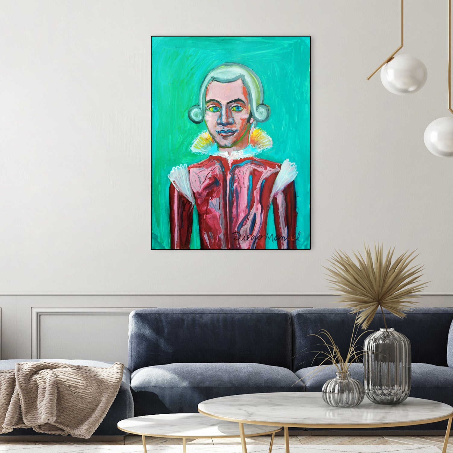 mozart by Diego Manuel Rodriguez on GIANT ART - green mixed media