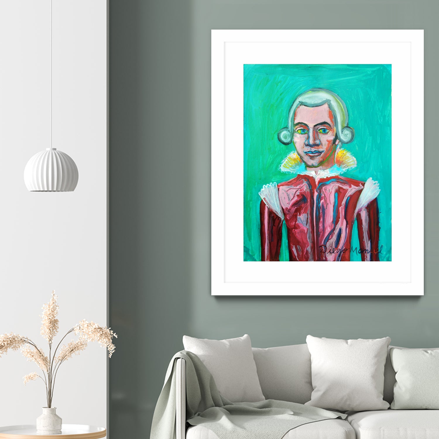 mozart by Diego Manuel Rodriguez on GIANT ART - green mixed media