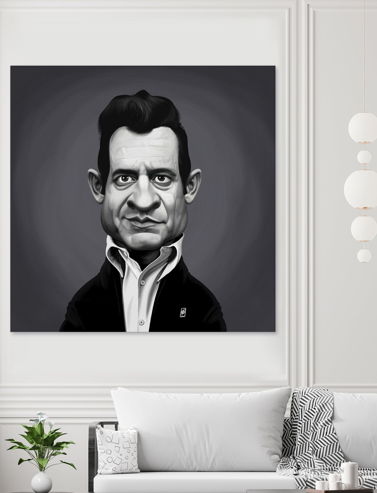 Johnny Cash by Rob Snow on GIANT ART - gray digital painting