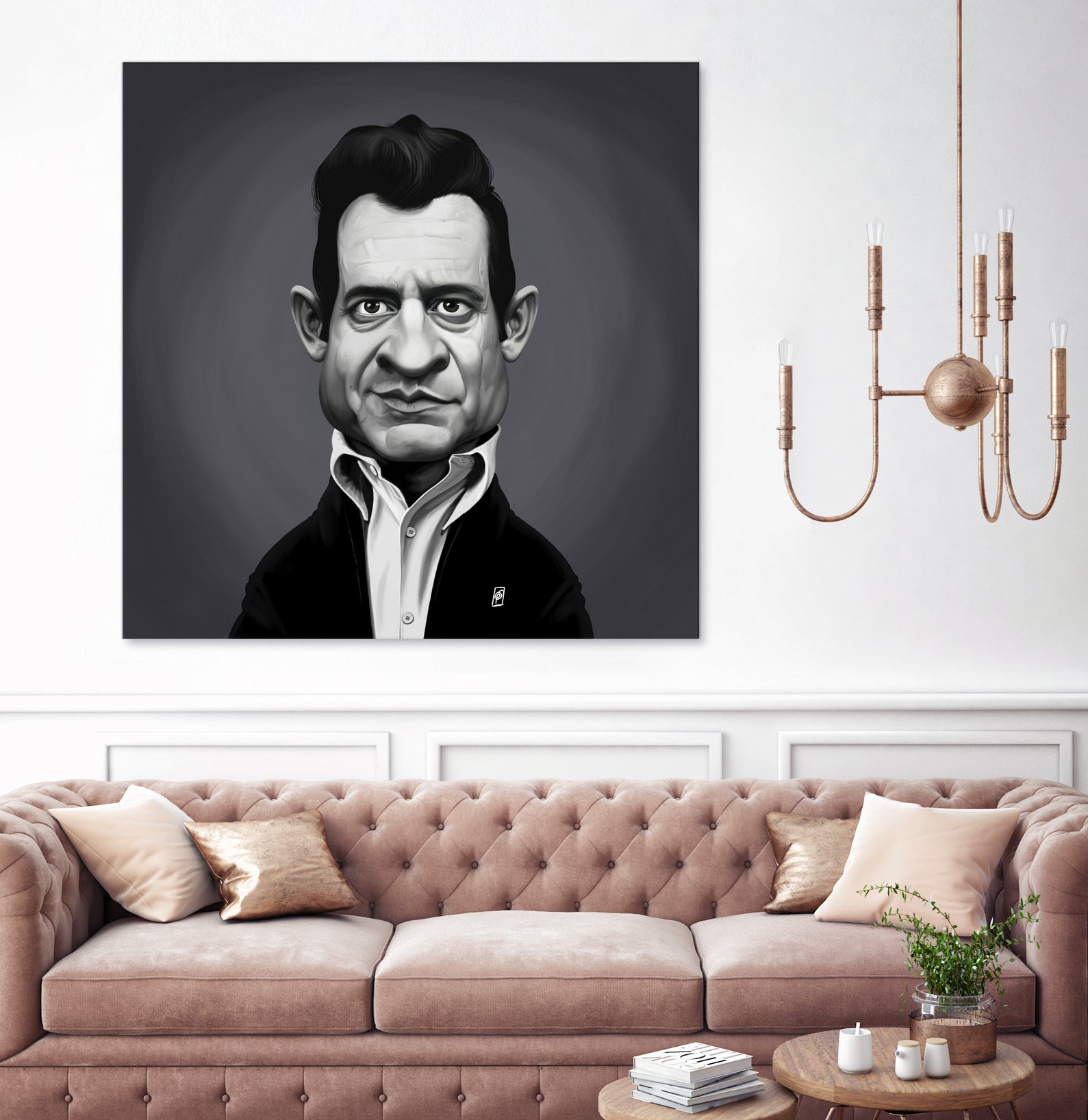 Johnny Cash by Rob Snow on GIANT ART - gray digital painting