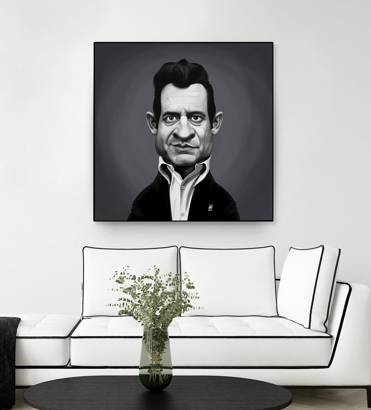 Johnny Cash by Rob Snow on GIANT ART - gray digital painting