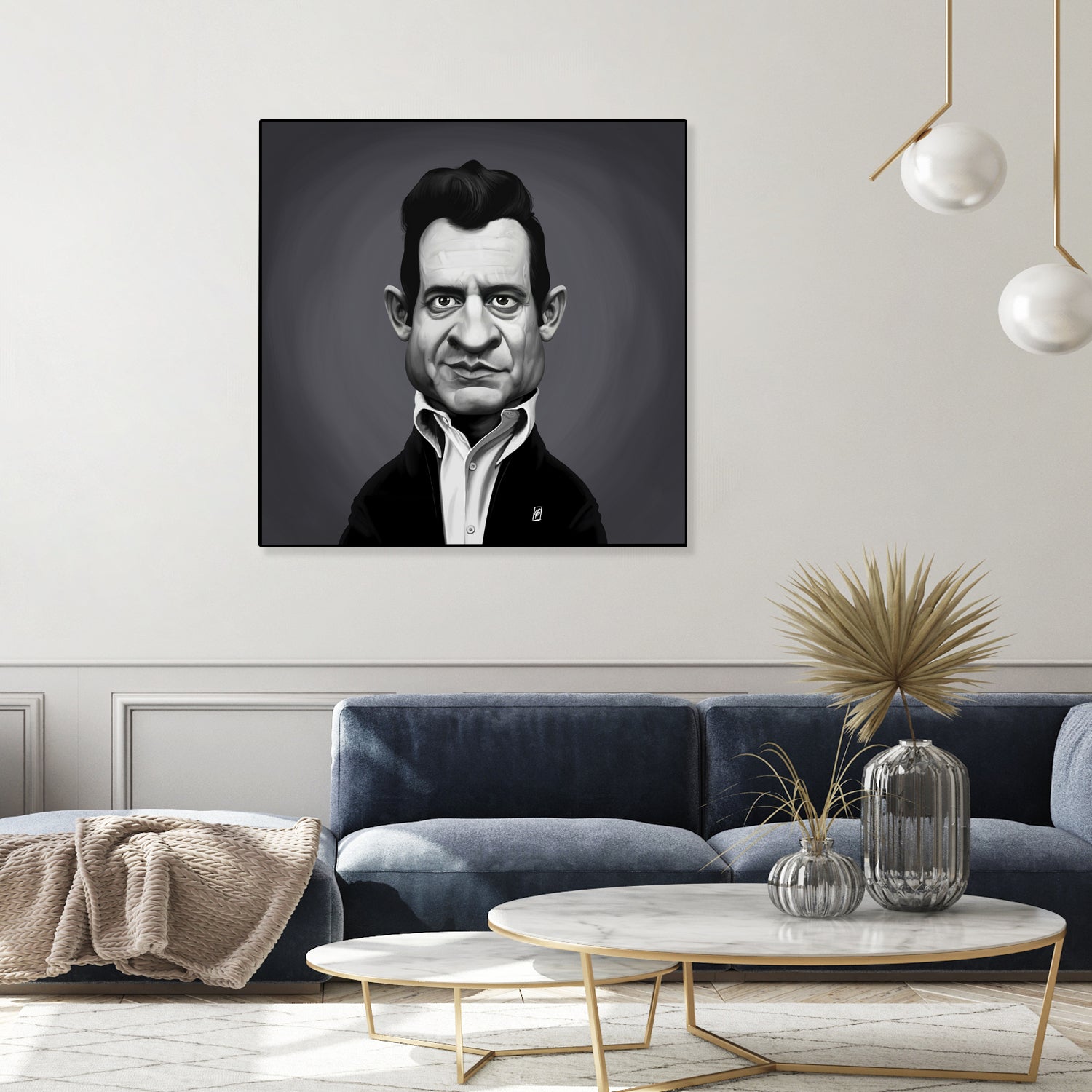 Johnny Cash by Rob Snow on GIANT ART - gray digital painting