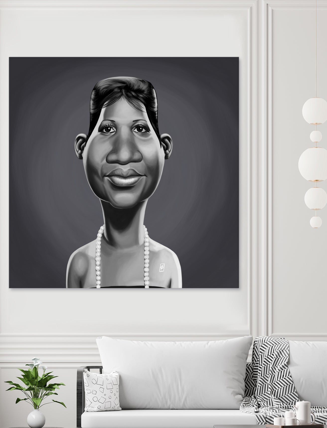 Aretha Franklin by Rob Snow on GIANT ART - gray digital painting