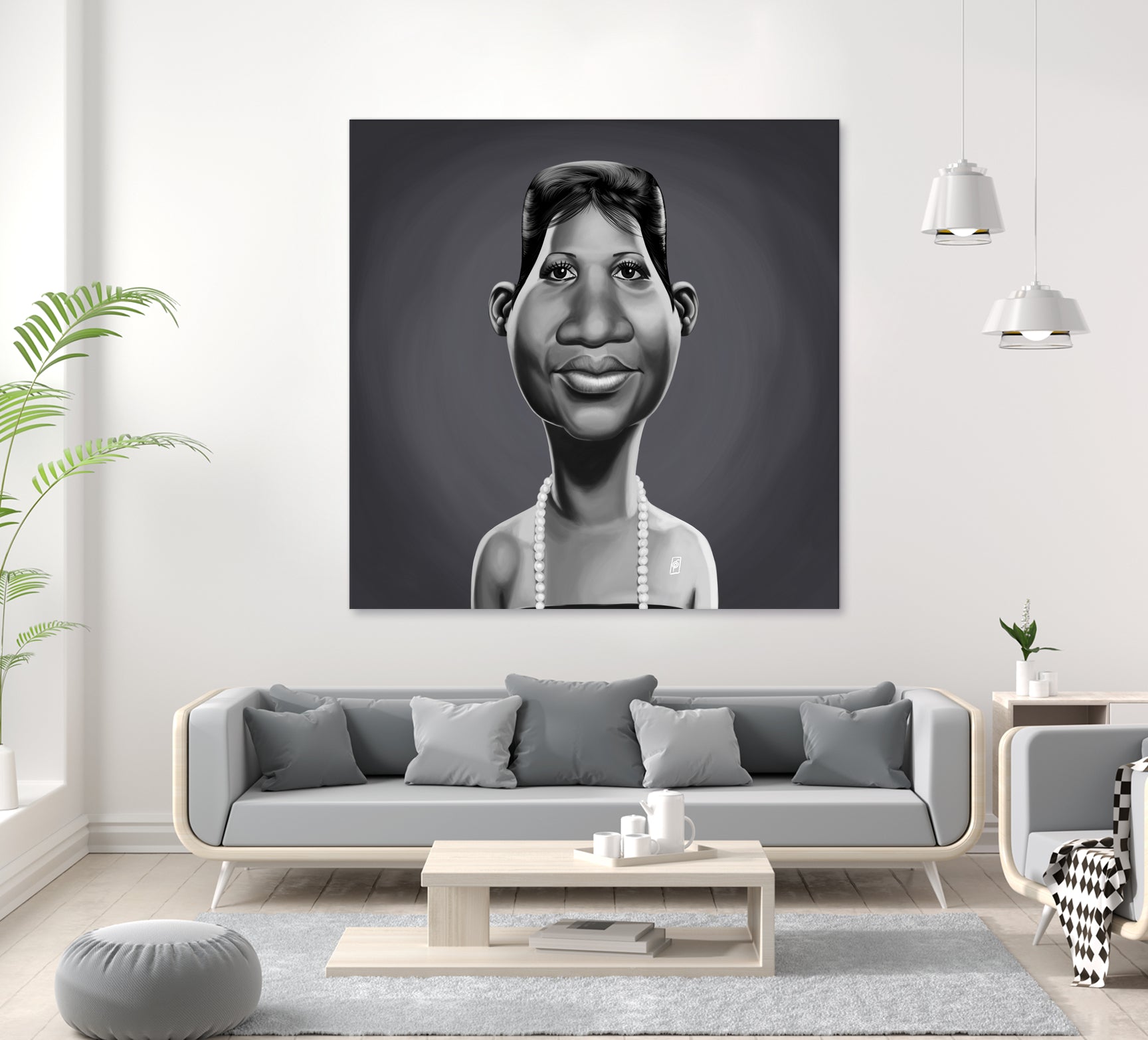 Aretha Franklin by Rob Snow on GIANT ART - gray digital painting