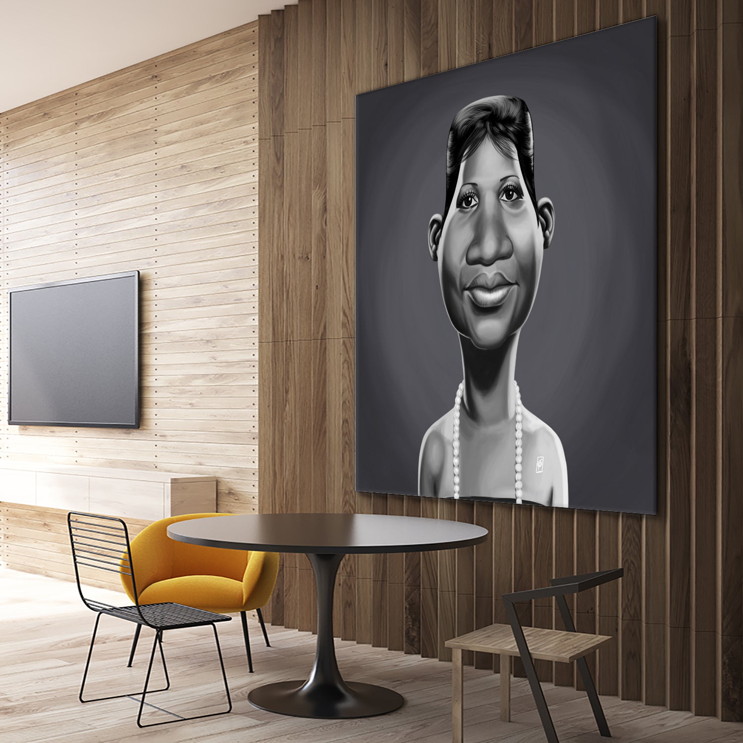 Aretha Franklin by Rob Snow on GIANT ART - gray digital painting