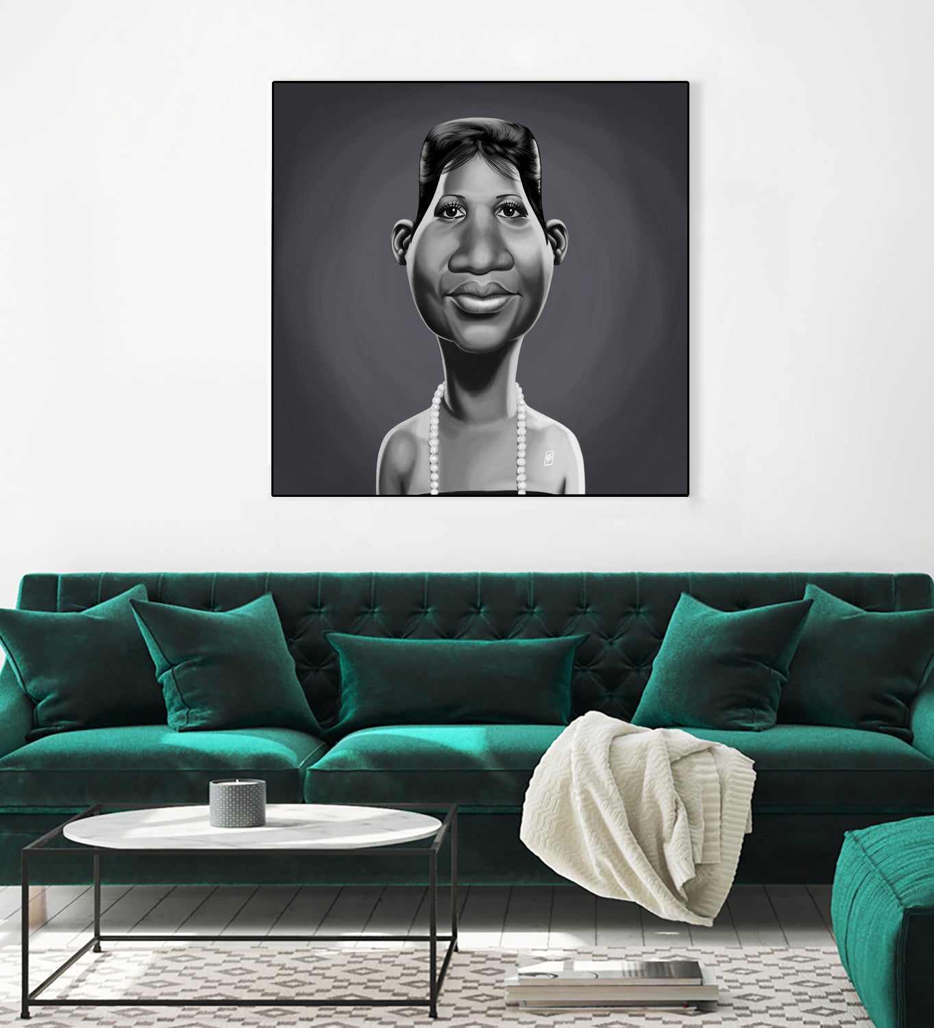 Aretha Franklin by Rob Snow on GIANT ART - gray digital painting