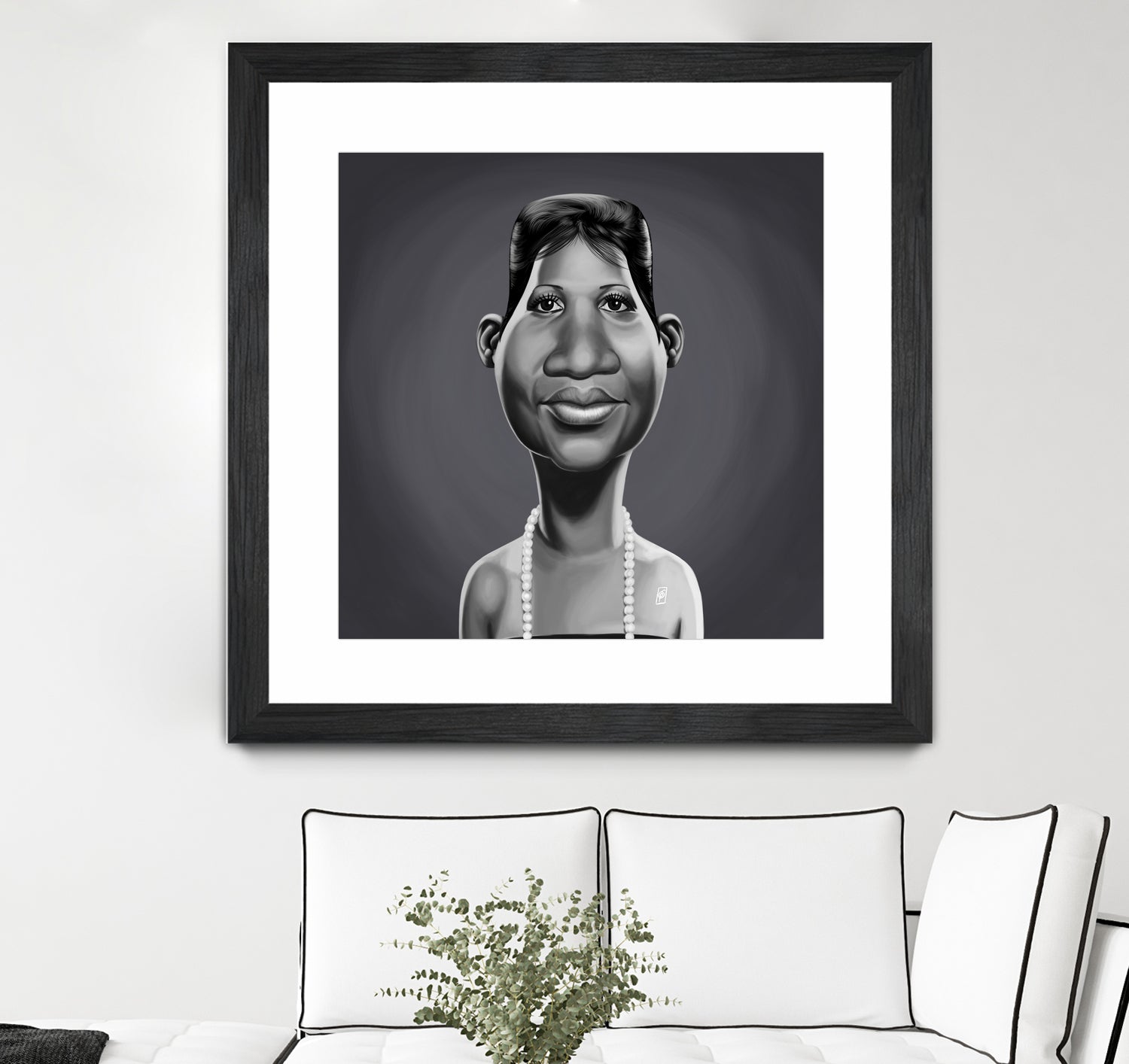 Aretha Franklin by Rob Snow on GIANT ART - gray digital painting