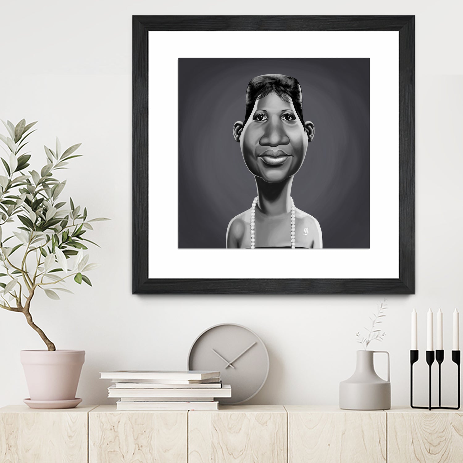 Aretha Franklin by Rob Snow on GIANT ART - gray digital painting