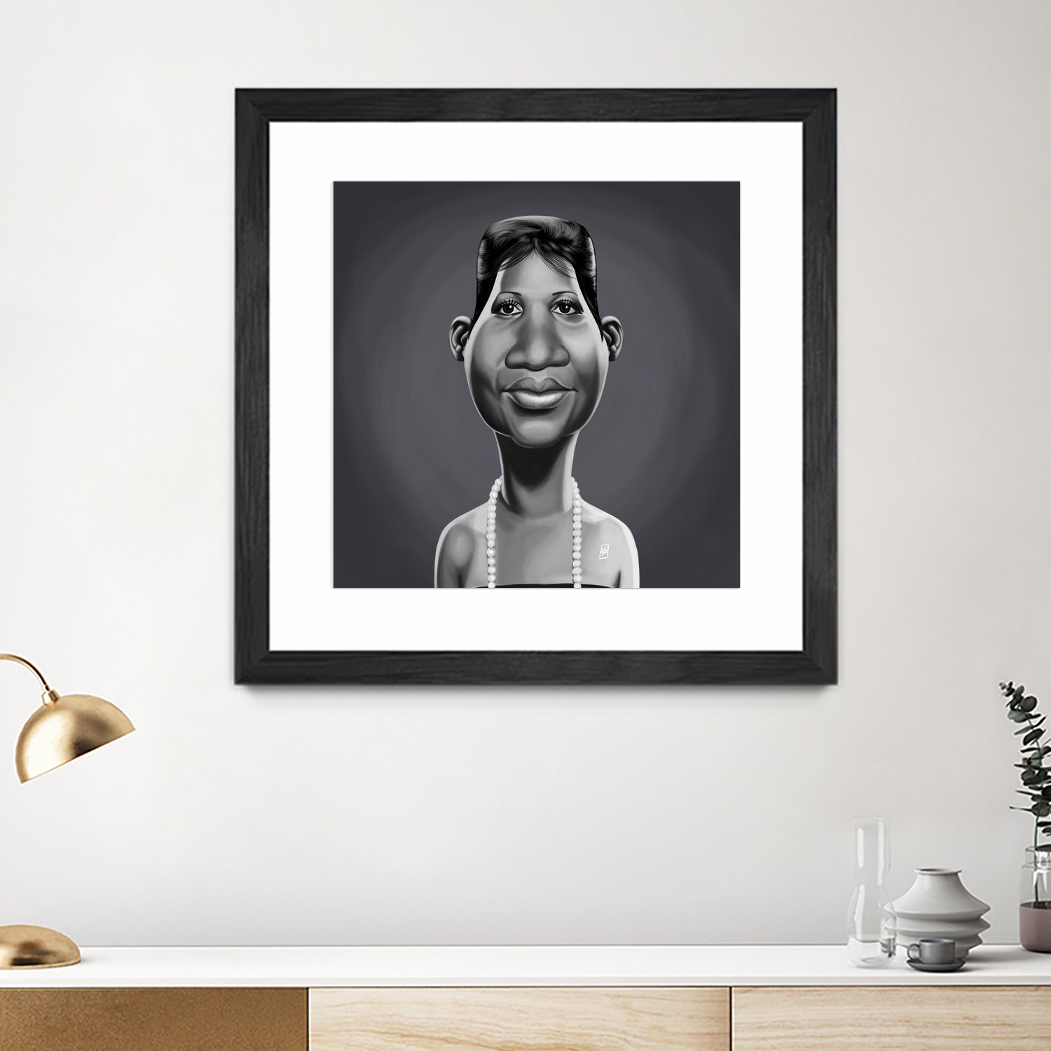 Aretha Franklin by Rob Snow on GIANT ART - gray digital painting