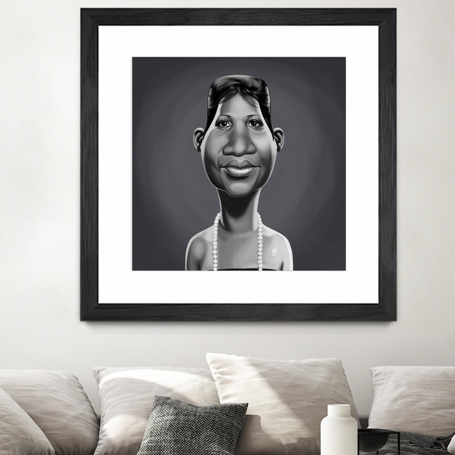 Aretha Franklin by Rob Snow on GIANT ART - gray digital painting