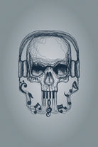 SKULL-LINE MUSIC by IllustRed Créative Studio on GIANT ART - black digital drawing