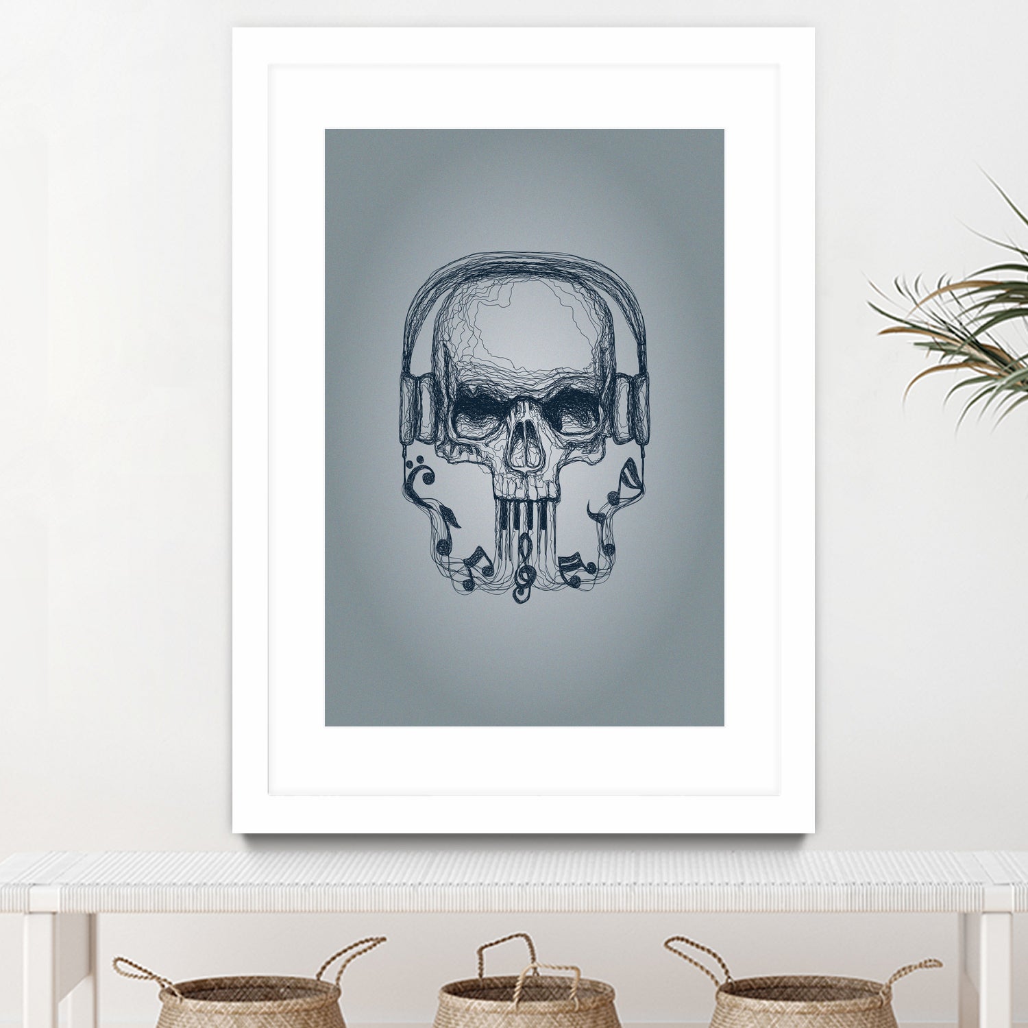 SKULL-LINE MUSIC by IllustRed Créative Studio on GIANT ART - black digital drawing