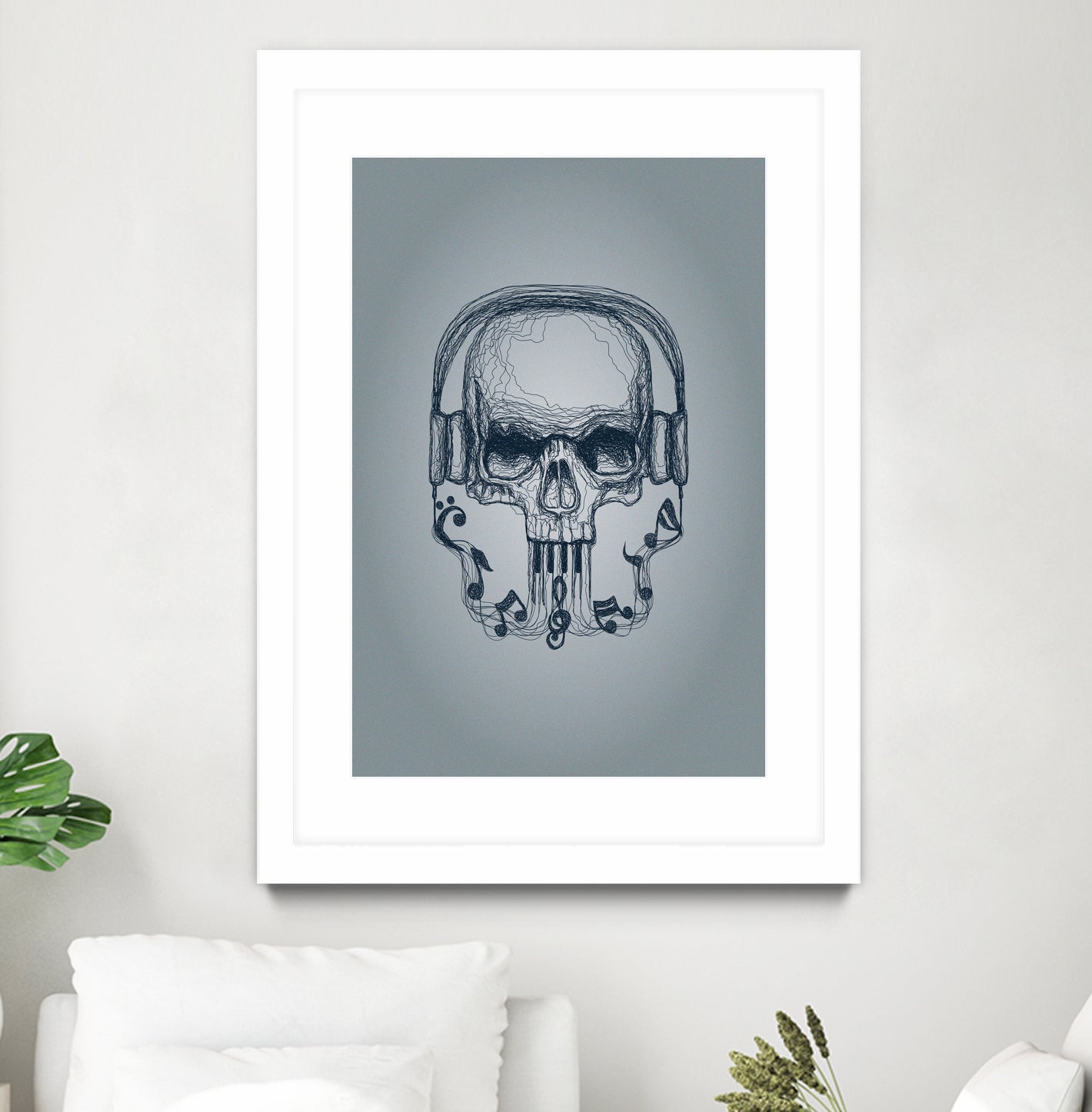 SKULL-LINE MUSIC by IllustRed Créative Studio on GIANT ART - black digital drawing