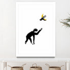 Chimpanzee and Banana Taped by Afif Quilimo on GIANT ART - white digital drawing