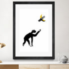 Chimpanzee and Banana Taped by Afif Quilimo on GIANT ART - white digital drawing