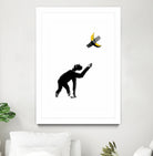 Chimpanzee and Banana Taped by Afif Quilimo on GIANT ART - white digital drawing