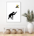 Chimpanzee and Banana Taped by Afif Quilimo on GIANT ART - white digital drawing