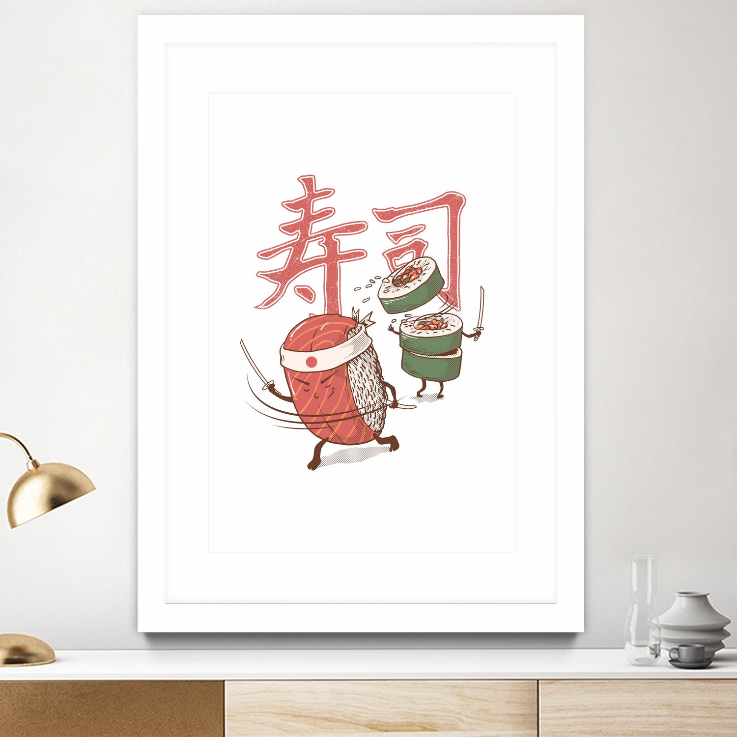 Sushi Warrior by Afif Quilimo on GIANT ART - white digital drawing