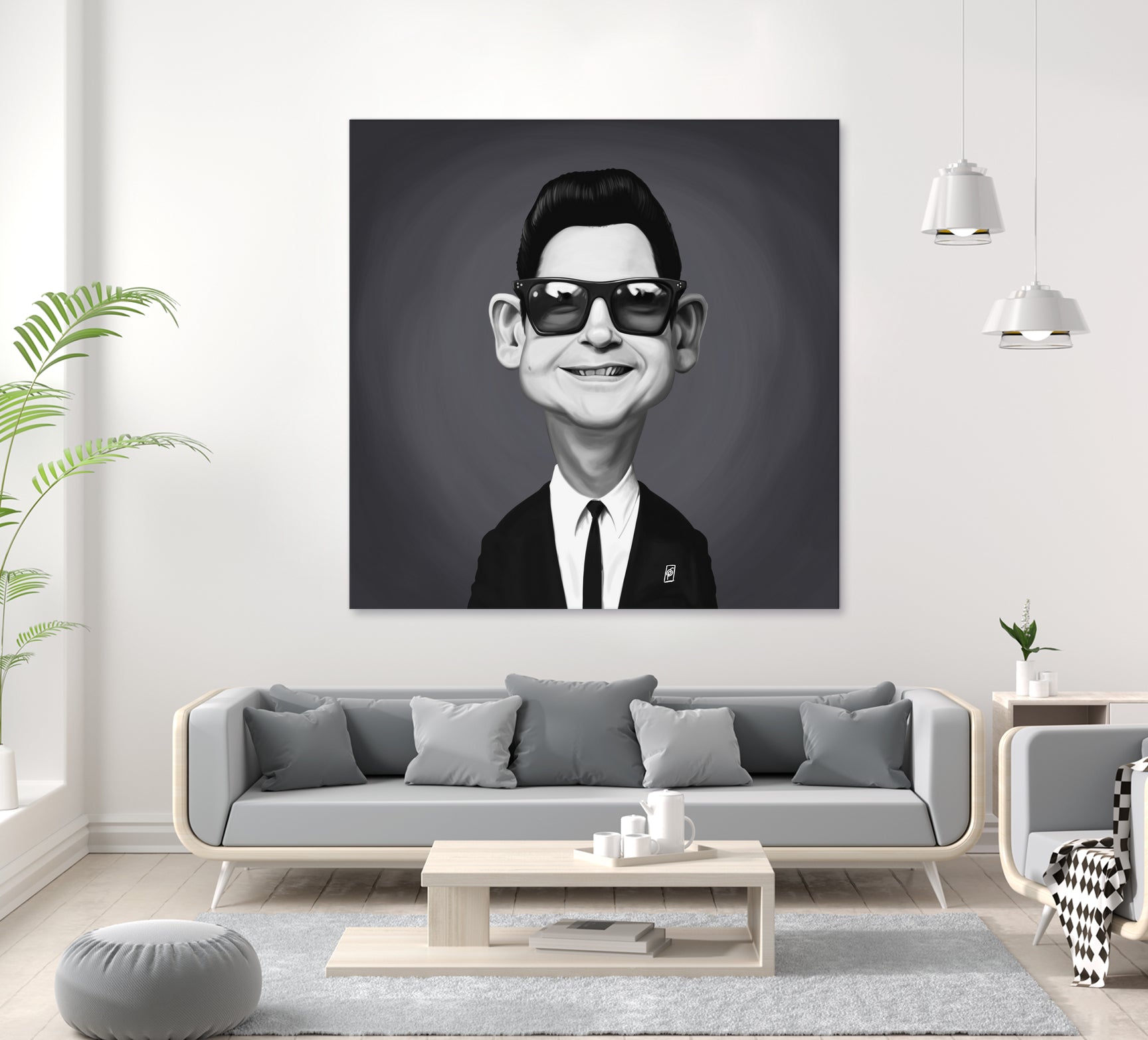 Roy Orbison by Rob Snow on GIANT ART - gray digital painting