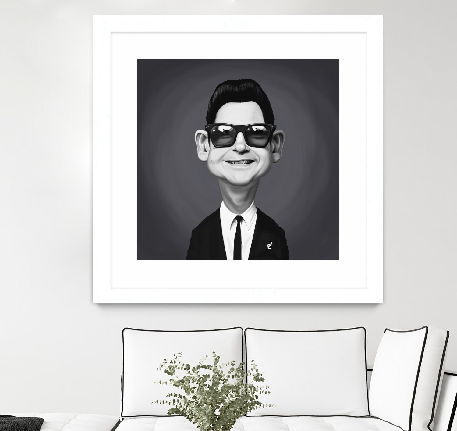 Roy Orbison by Rob Snow on GIANT ART - gray digital painting