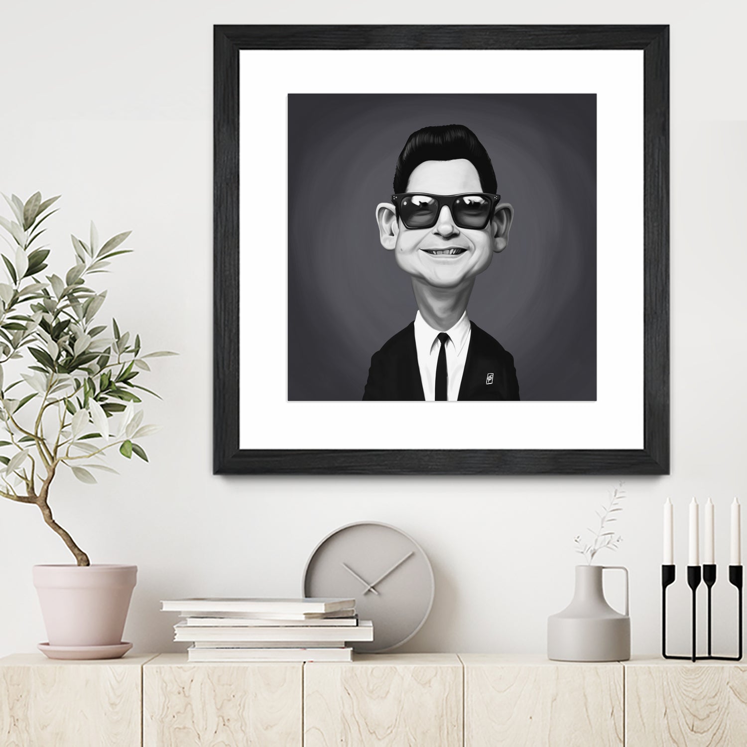 Roy Orbison by Rob Snow on GIANT ART - gray digital painting