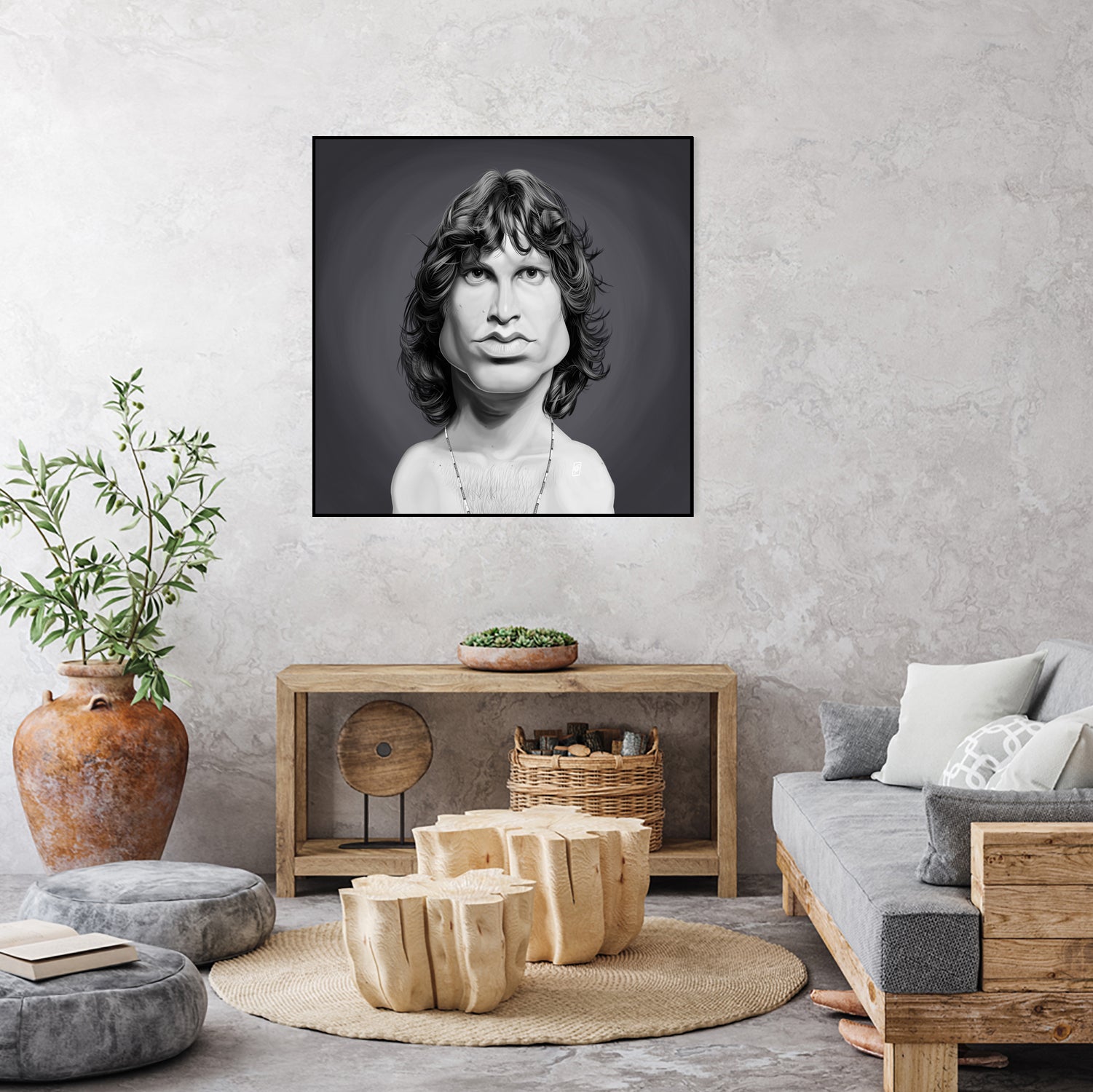 Jim Morrison by Rob Snow on GIANT ART - gray digital painting