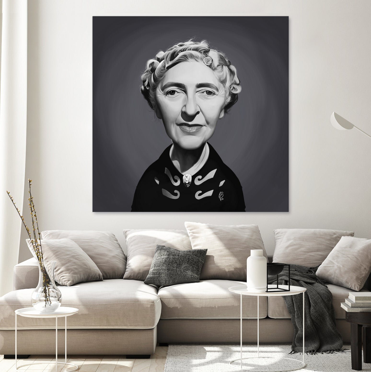 Agatha Christie by Rob Snow on GIANT ART - gray digital painting