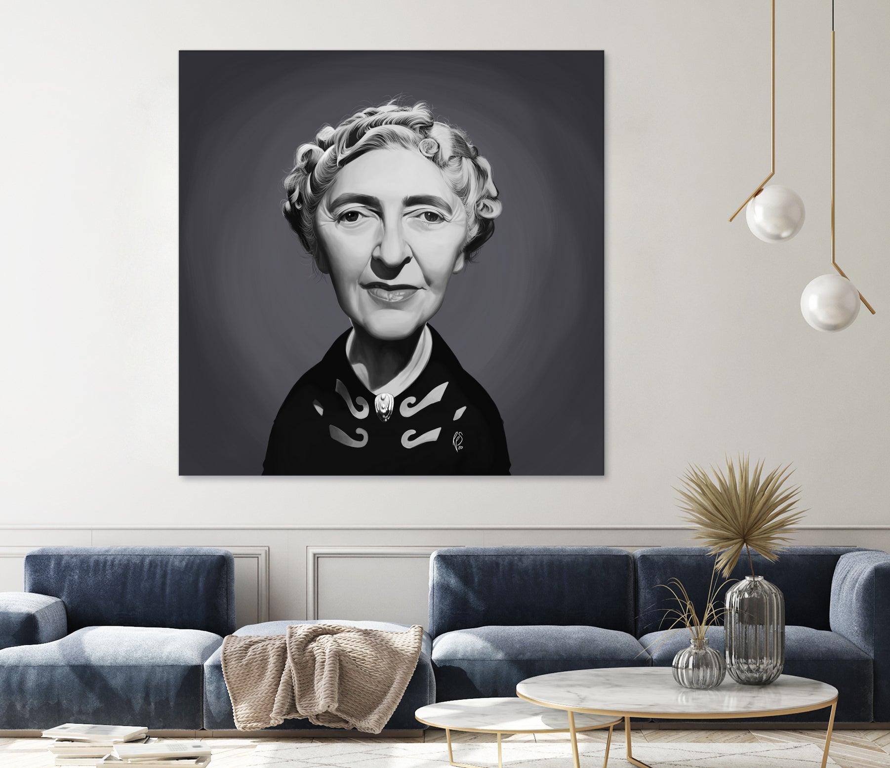 Agatha Christie by Rob Snow on GIANT ART - gray digital painting