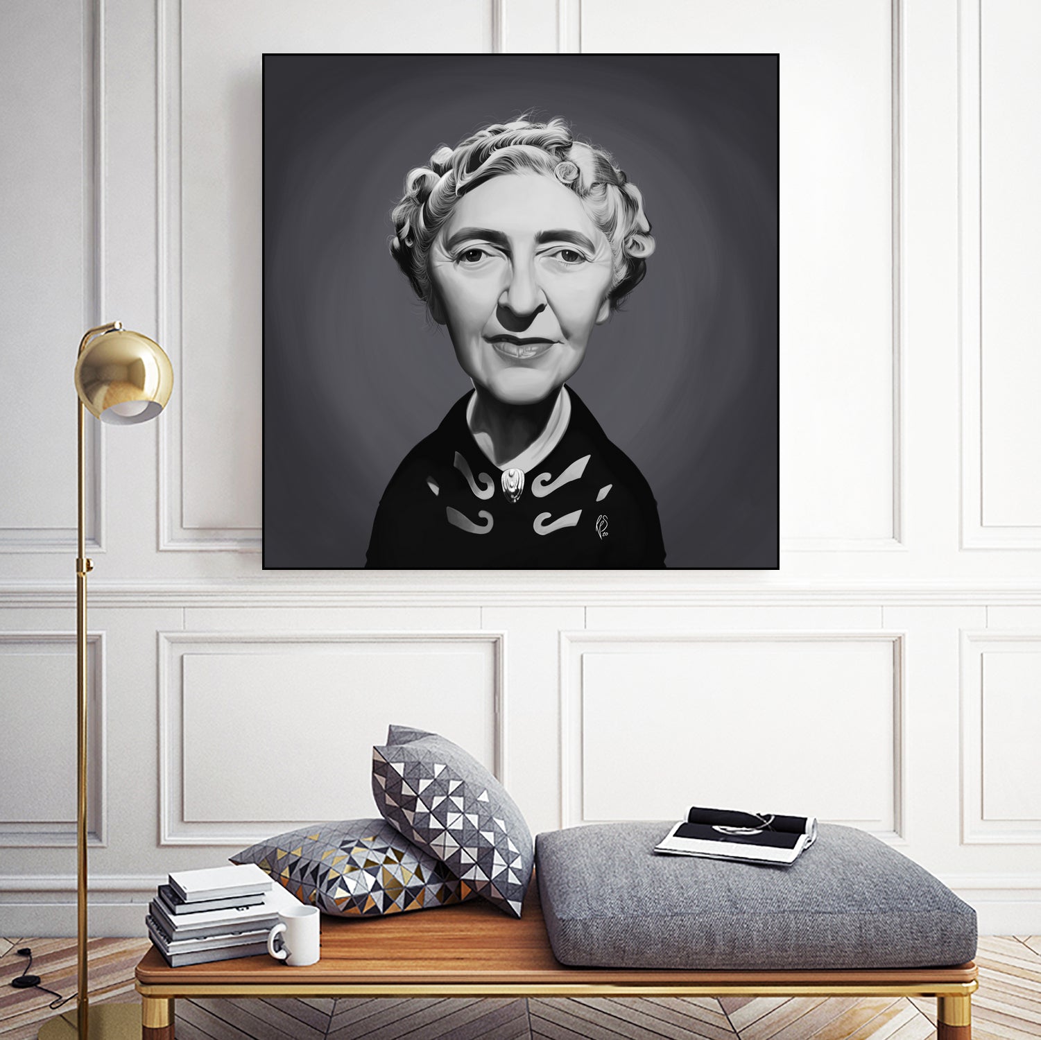 Agatha Christie by Rob Snow on GIANT ART - gray digital painting