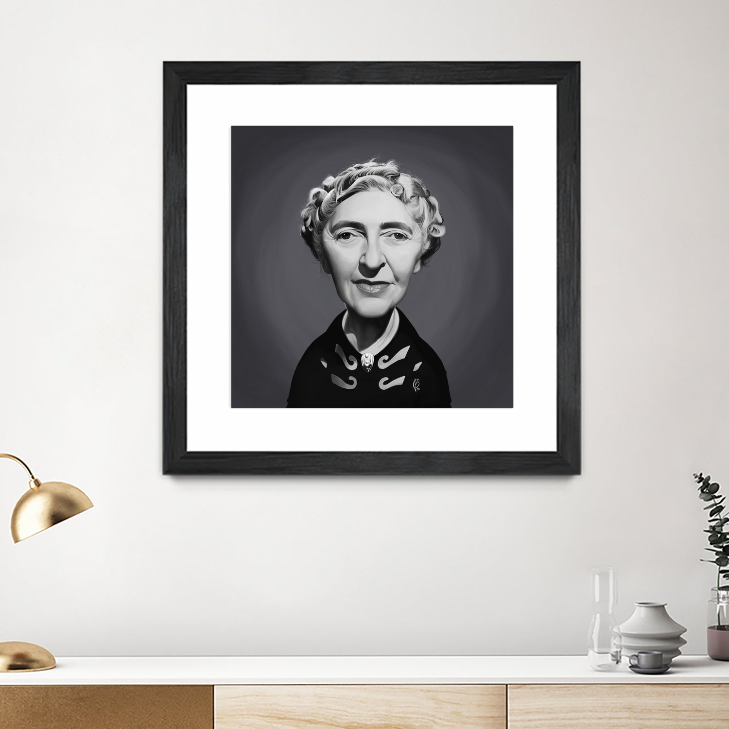 Agatha Christie by Rob Snow on GIANT ART - gray digital painting