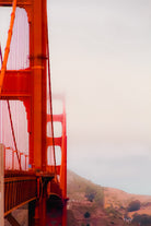 Closeup Golden Gate bridge with foggy sky San Francisco USA by sutee monchitnukul on GIANT ART - red photo manipulation