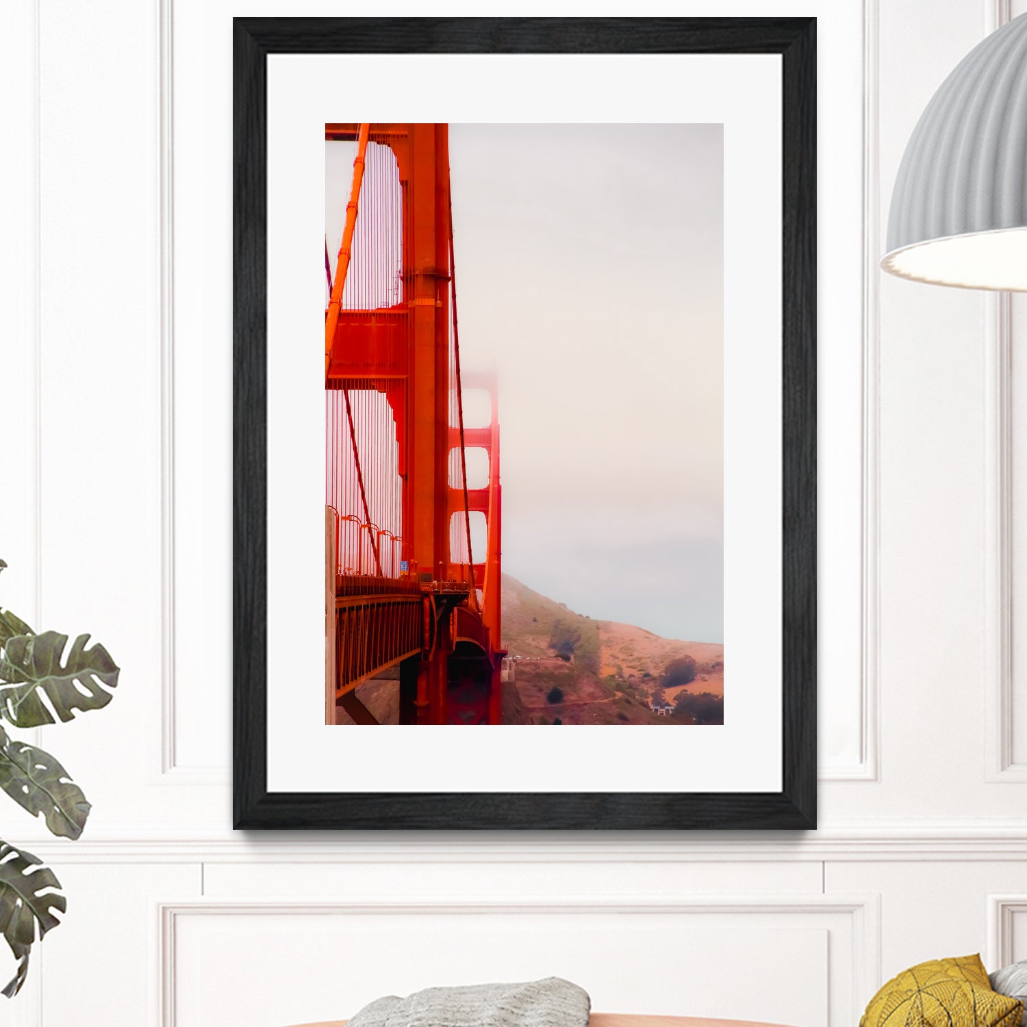 Closeup Golden Gate bridge with foggy sky San Francisco USA by sutee monchitnukul on GIANT ART - red photo manipulation