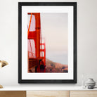 Closeup Golden Gate bridge with foggy sky San Francisco USA by sutee monchitnukul on GIANT ART - red photo manipulation