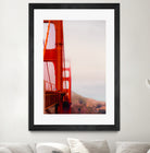 Closeup Golden Gate bridge with foggy sky San Francisco USA by sutee monchitnukul on GIANT ART - red photo manipulation