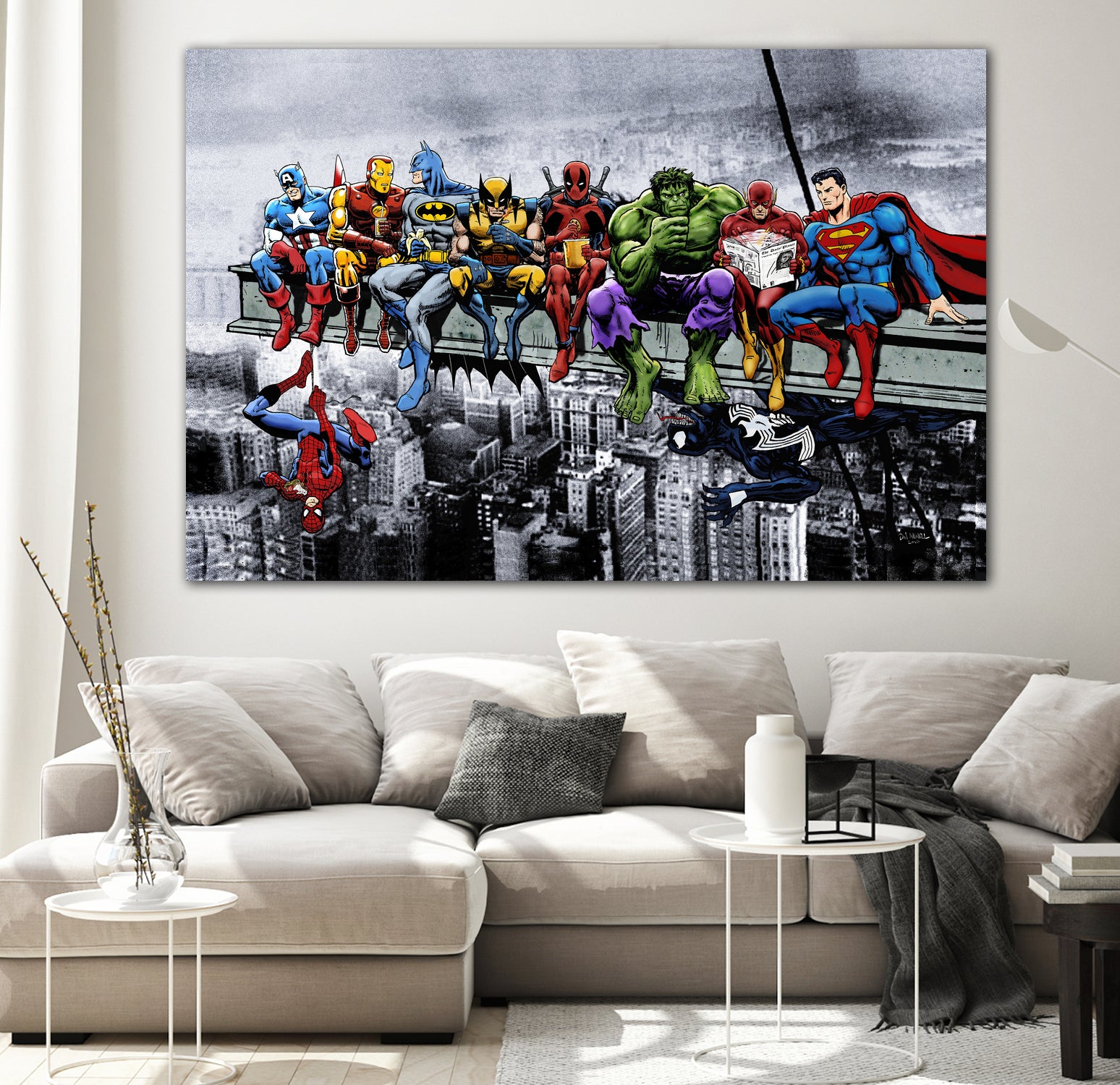 Marvel and DC Superheroes Meet-Up by Dan Avenell on GIANT ART - white digital painting