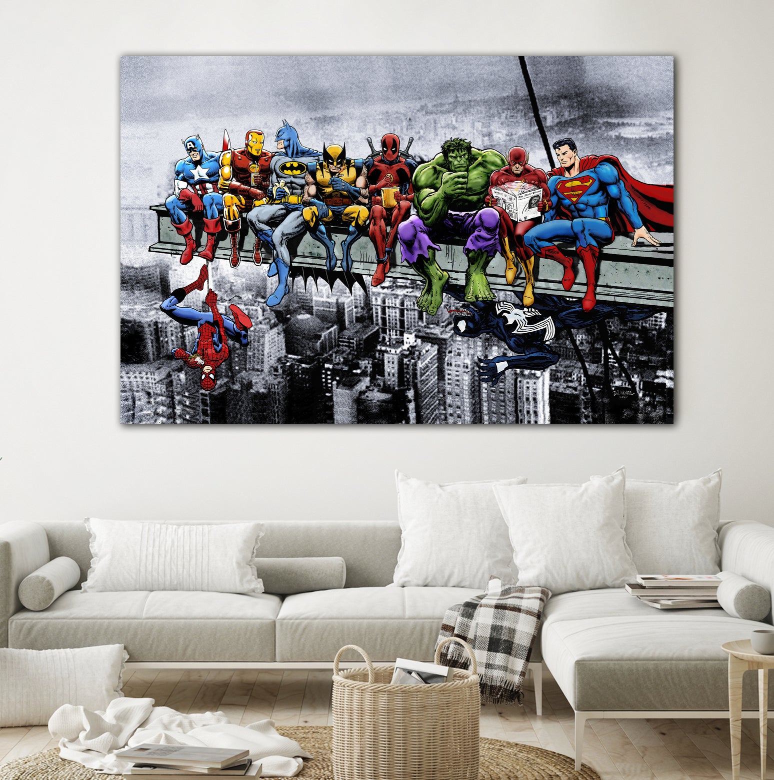 Marvel and DC Superheroes Meet-Up by Dan Avenell on GIANT ART - white digital painting